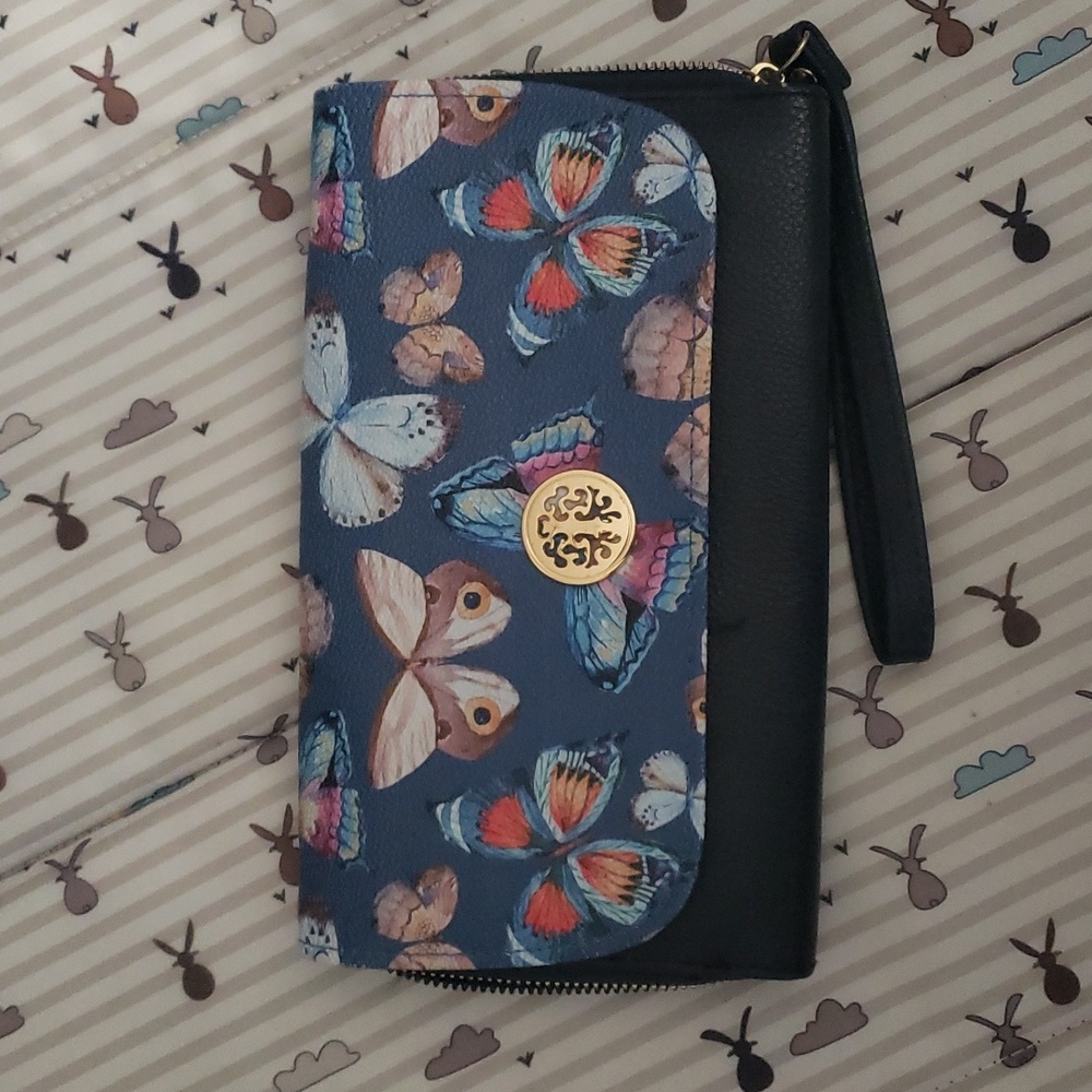 Butterfly leather wallet